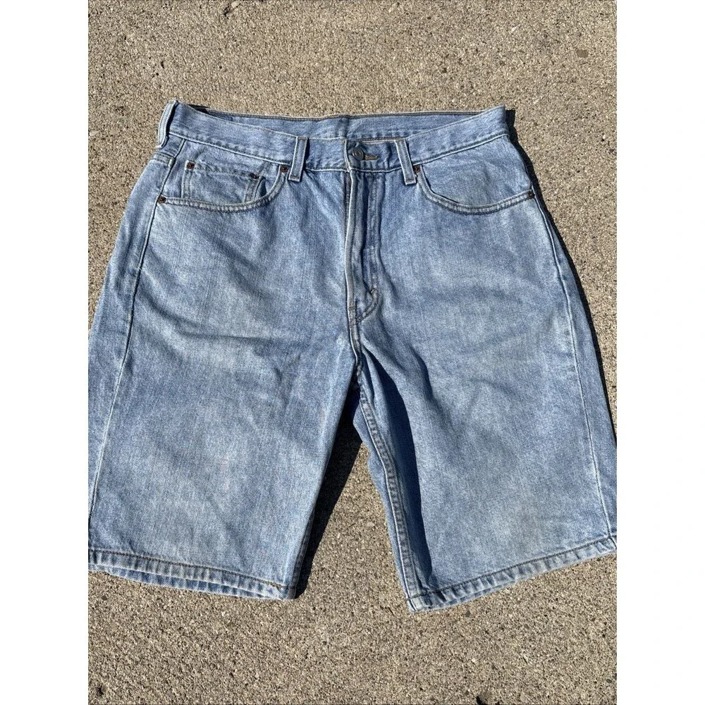 Levi's 505 Shorts Jorts Men's Sz 34 X 9 Blue Denim Regular Fit Bermuda Y2K